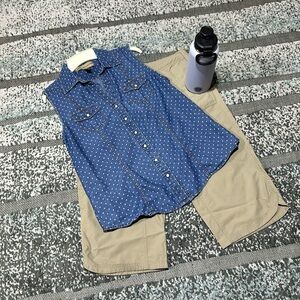 Western Denim Sleeveless Top